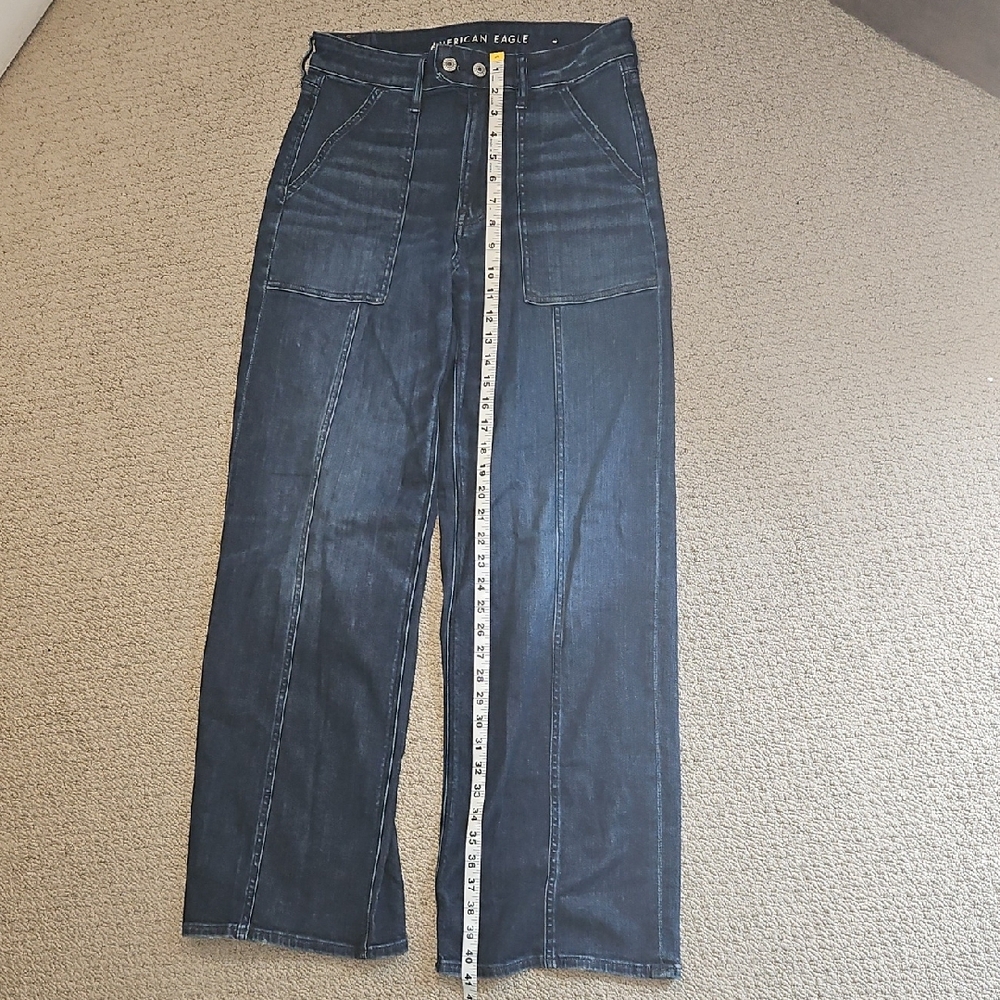 American Eagle Outfitters Relaxed Dark Blue Jeans (0048) - Picture 8 of 11